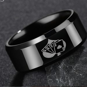 Size 10- Stainless steel black poker heart  r…